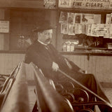 Fine Cigars, Saturday Evening Post, Man in Roseville/East Orange, NJ Train Station Waiting Room, 1899 Sepia Print