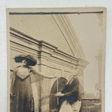 Woman with Starry Shawl, Man on Bended Knee in Motion, Evocative Antique Photograph