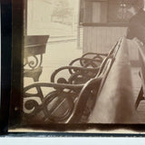 Fine Cigars, Saturday Evening Post, Man in Roseville/East Orange, NJ Train Station Waiting Room, 1899 Sepia Print