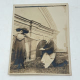Woman with Starry Shawl, Man on Bended Knee in Motion, Evocative Antique Photograph