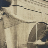 Woman with Starry Shawl, Man on Bended Knee in Motion, Evocative Antique Photograph