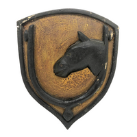 Lucky Horse and Spur Carved Wall Plaque with Great Surface