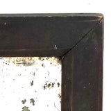 Antique Primitive Bevelled Glass Mirror in Original Dark Red Paint