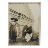 Woman with Starry Shawl, Man on Bended Knee in Motion, Evocative Antique Photograph