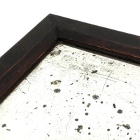 Antique Primitive Bevelled Glass Mirror in Original Dark Red Paint