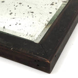 Antique Primitive Bevelled Glass Mirror in Original Dark Red Paint