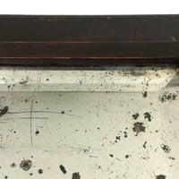 Antique Primitive Bevelled Glass Mirror in Original Dark Red Paint