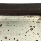 Antique Primitive Bevelled Glass Mirror in Original Dark Red Paint