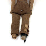 Much Loved c. Late 19th Century Linen Rag Doll with Hand-painted Face and Tailored Wool Trousers