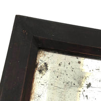 Antique Primitive Bevelled Glass Mirror in Original Dark Red Paint