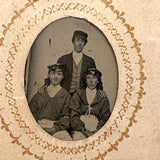 1860s Gem Tintype Album, 28 + 2, with Sailors, Soldiers, Sisters, Wounded, From Jaffrey, NH Estate