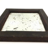 Antique Primitive Bevelled Glass Mirror in Original Dark Red Paint