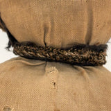 Much Loved c. Late 19th Century Linen Rag Doll with Hand-painted Face and Tailored Wool Trousers