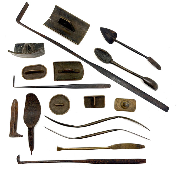Stunning and Extremely Sculptural Set of Antique Sculpting Tools