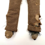 Much Loved c. Late 19th Century Linen Rag Doll with Hand-painted Face and Tailored Wool Trousers