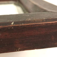 Antique Primitive Bevelled Glass Mirror in Original Dark Red Paint