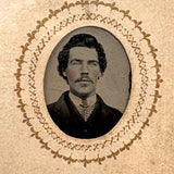 1860s Gem Tintype Album, 28 + 2, with Sailors, Soldiers, Sisters, Wounded, From Jaffrey, NH Estate