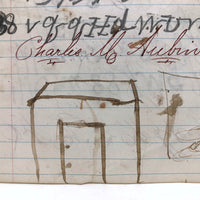 Alphabet, Horse, House, Evolution, Double-side Notebook Page with Cipher Writing, 1887