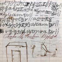 Alphabet, Horse, House, Evolution, Double-side Notebook Page with Cipher Writing, 1887