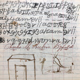 Alphabet, Horse, House, Evolution, Double-side Notebook Page with Cipher Writing, 1887