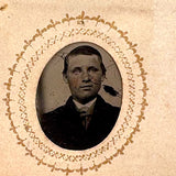 1860s Gem Tintype Album, 28 + 2, with Sailors, Soldiers, Sisters, Wounded, From Jaffrey, NH Estate