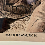 Rainbow Arch,  Antique Landscape Watercolor, Framed as Found
