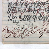 Alphabet, Horse, House, Evolution, Double-side Notebook Page with Cipher Writing, 1887