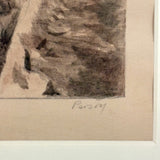 Rainbow Arch,  Antique Landscape Watercolor, Framed as Found