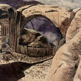 Rainbow Arch,  Antique Landscape Watercolor, Framed as Found
