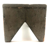 Excellent Antique Primitive Green-Gray Painted Stool