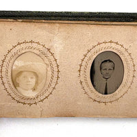 1860s Gem Tintype Album, 28 + 2, with Sailors, Soldiers, Sisters, Wounded, From Jaffrey, NH Estate