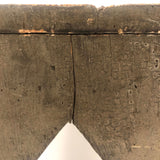 Excellent Antique Primitive Green-Gray Painted Stool