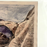 Rainbow Arch,  Antique Landscape Watercolor, Framed as Found