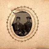 1860s Gem Tintype Album, 28 + 2, with Sailors, Soldiers, Sisters, Wounded, From Jaffrey, NH Estate