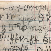 One Last Notebook Page with Cipher Writing (and God Loves You + Clippings on Reverse), 1887