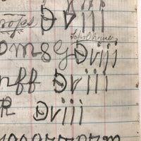 One Last Notebook Page with Cipher Writing (and God Loves You + Clippings on Reverse), 1887