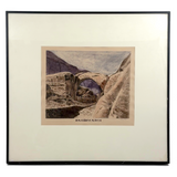 Rainbow Arch,  Antique Landscape Watercolor, Framed as Found