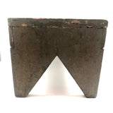 Excellent Antique Primitive Green-Gray Painted Stool