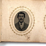 1860s Gem Tintype Album, 28 + 2, with Sailors, Soldiers, Sisters, Wounded, From Jaffrey, NH Estate