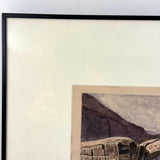 Rainbow Arch,  Antique Landscape Watercolor, Framed as Found