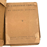 Brown Paper Wrapped Little Leather Library Copy of The Christmas Carol, 1920s