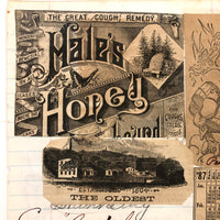 One Last Notebook Page with Cipher Writing (and God Loves You + Clippings on Reverse), 1887