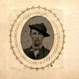 1860s Gem Tintype Album, 28 + 2, with Sailors, Soldiers, Sisters, Wounded, From Jaffrey, NH Estate