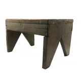 Excellent Antique Primitive Green-Gray Painted Stool