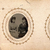 1860s Gem Tintype Album, 28 + 2, with Sailors, Soldiers, Sisters, Wounded, From Jaffrey, NH Estate