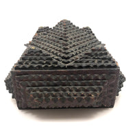 Sculptural Old Chip Carved Tramp Art Box