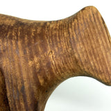 Sweet Old Hand-Carved Pine Bovine with Warm Patina and Wrapped Tail