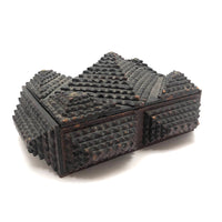 Sculptural Old Chip Carved Tramp Art Box