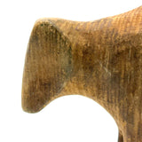 Sweet Old Hand-Carved Pine Bovine with Warm Patina and Wrapped Tail