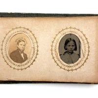 1860s Gem Tintype Album, 28 + 2, with Sailors, Soldiers, Sisters, Wounded, From Jaffrey, NH Estate